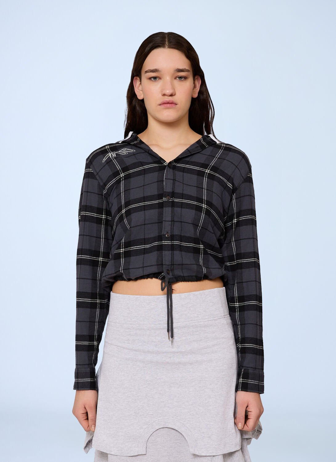 Check Hooded Shirt