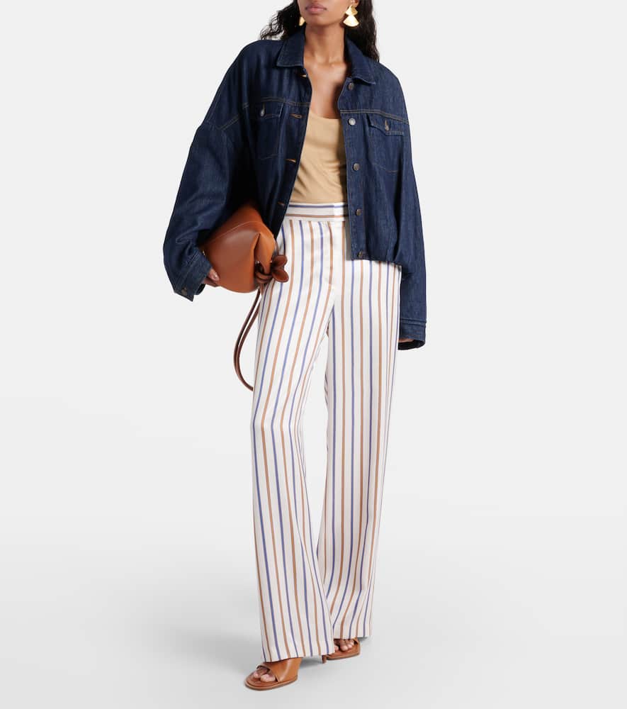 Grigore striped twill wide-leg pants