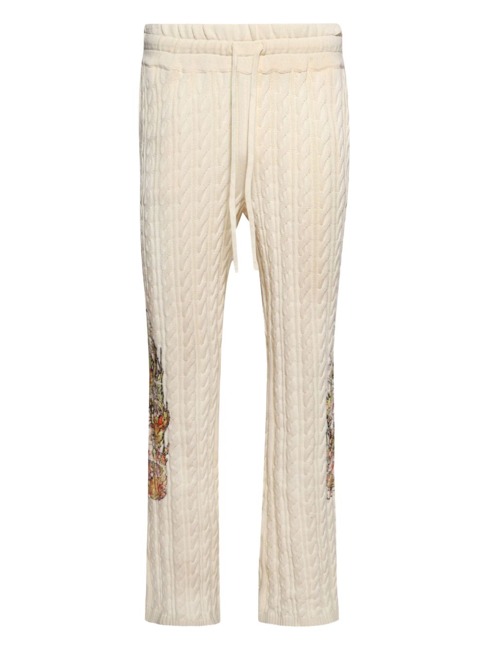 Who Decides War Flame Glass cable-knit trousers - Neutrals