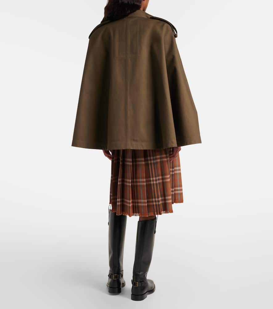 Check wool midi skirt