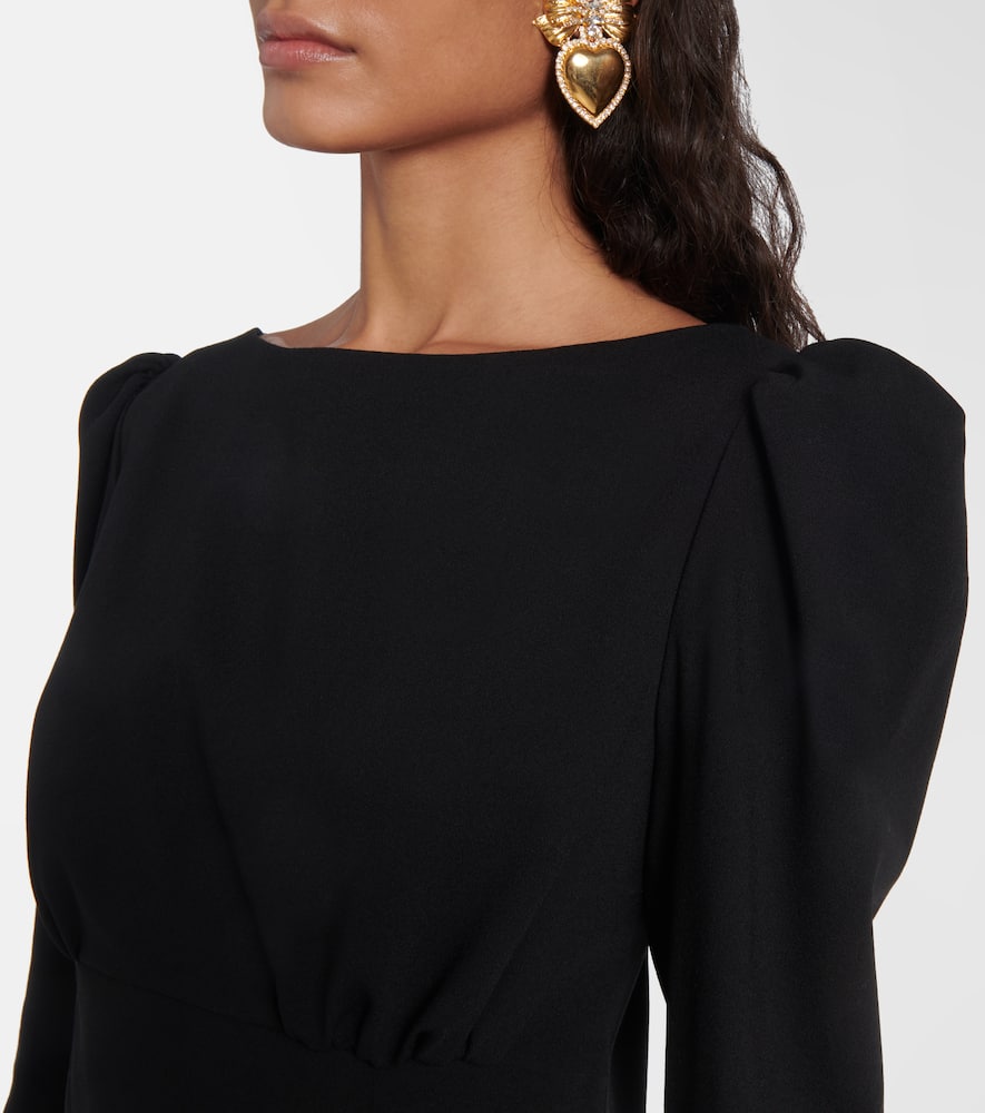 Wool-blend crêpe minidress