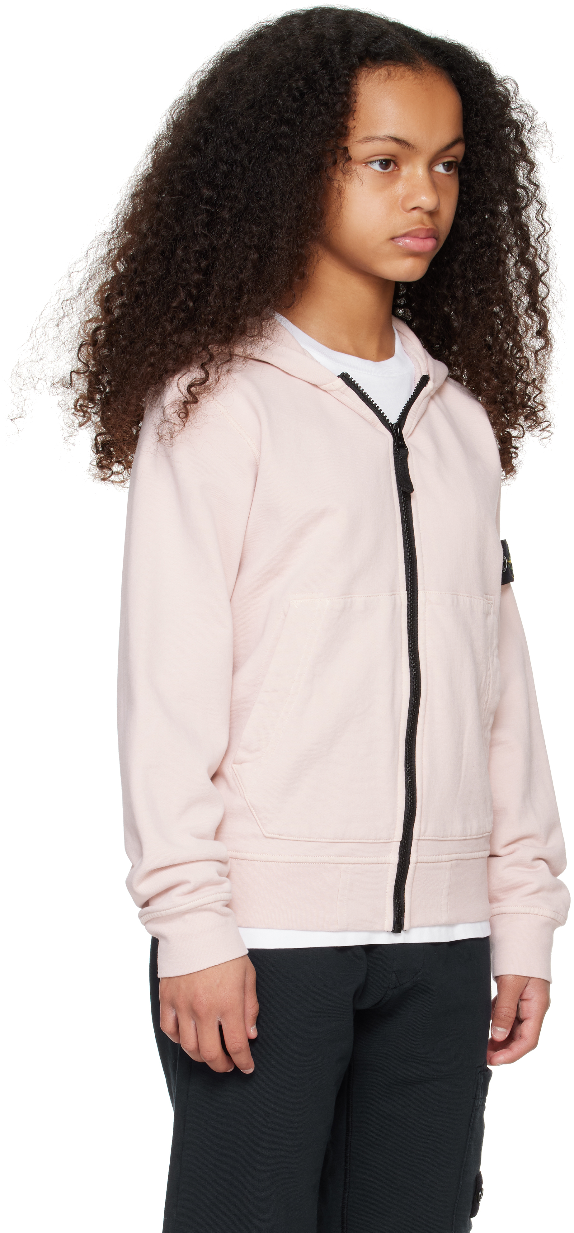 Stone Island Junior Kids Pink 60720 Organic Cotton Hoodie