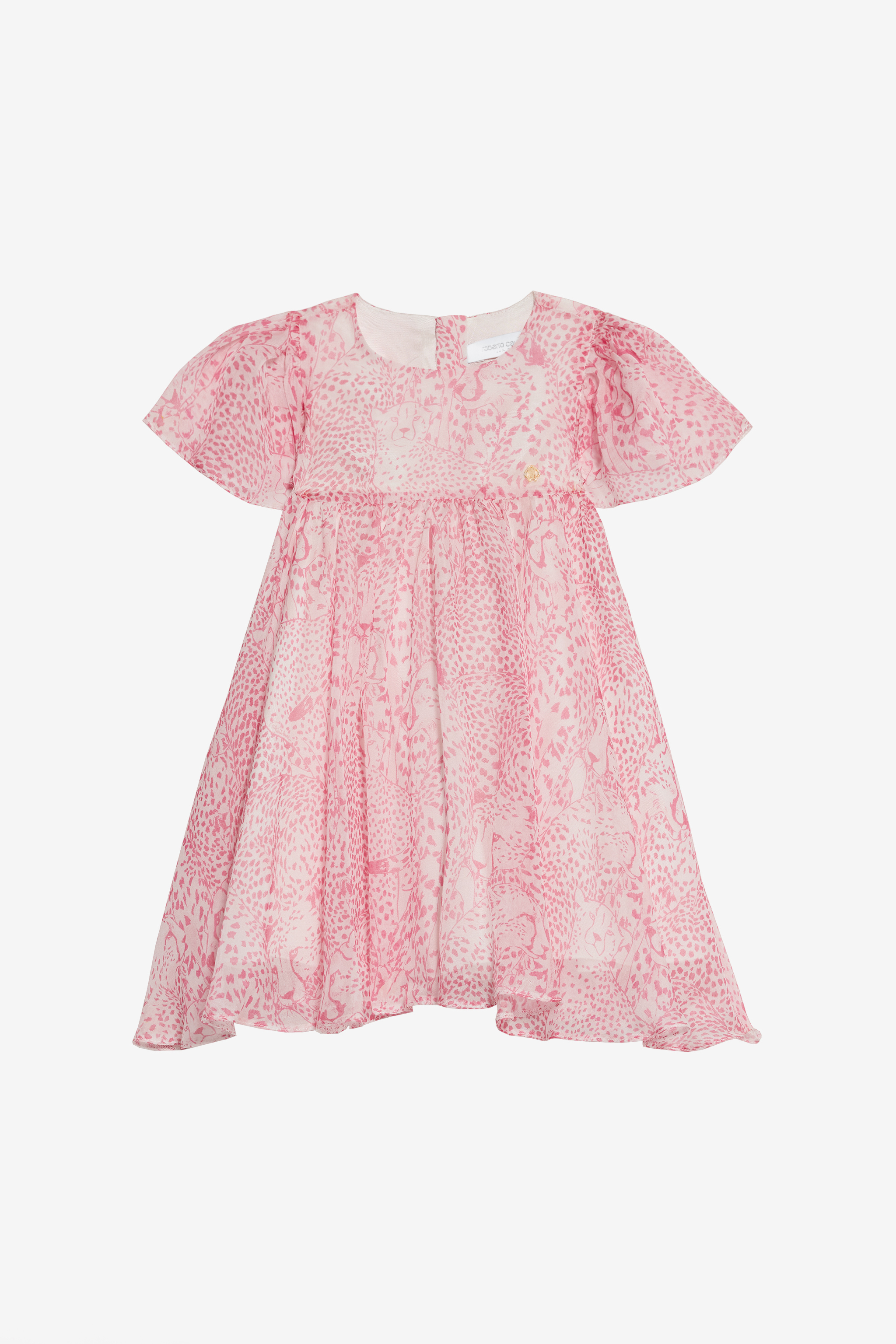 Silk Dress With Cheetah Print - Female Baby Girls (6m