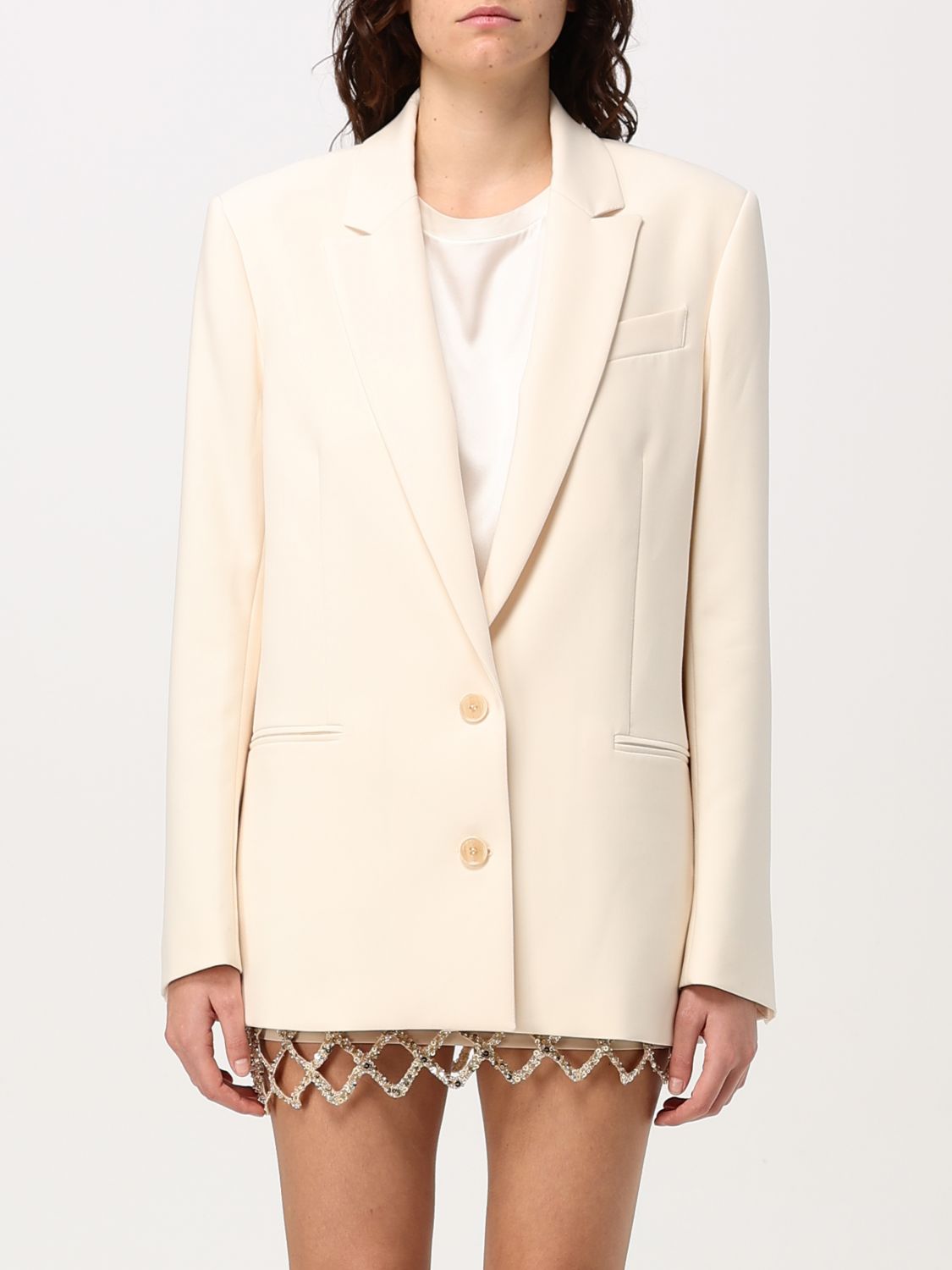 Buttoned twill blazer - Neutrals