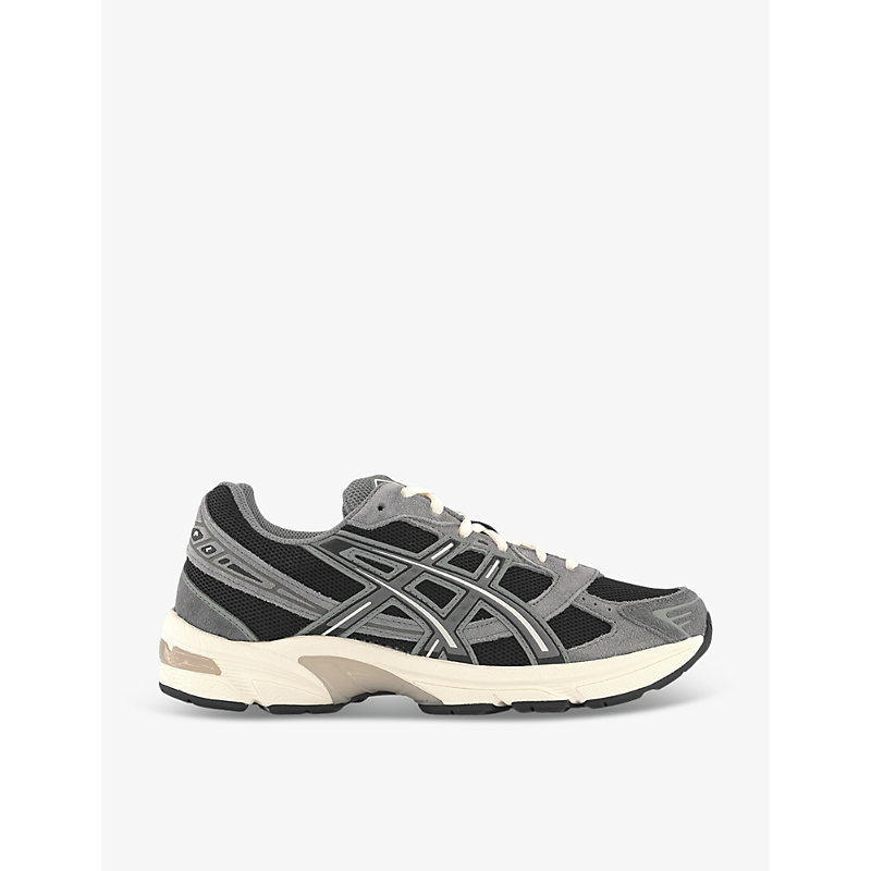 Mens Black Carbon GEL-1130 Mesh and Suede Low-top Trainers