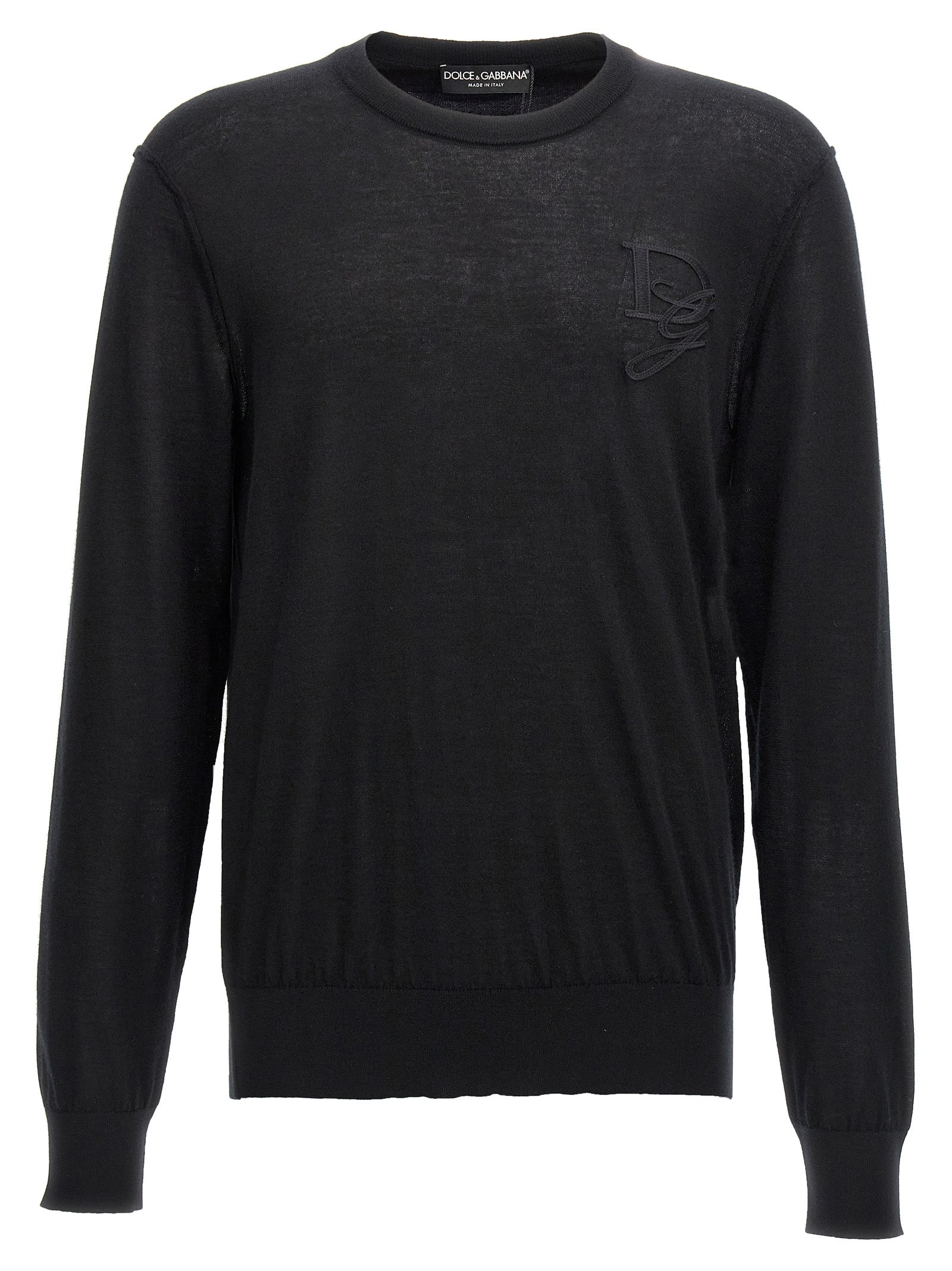 Cashmere Crew Neck Cardigan — Black