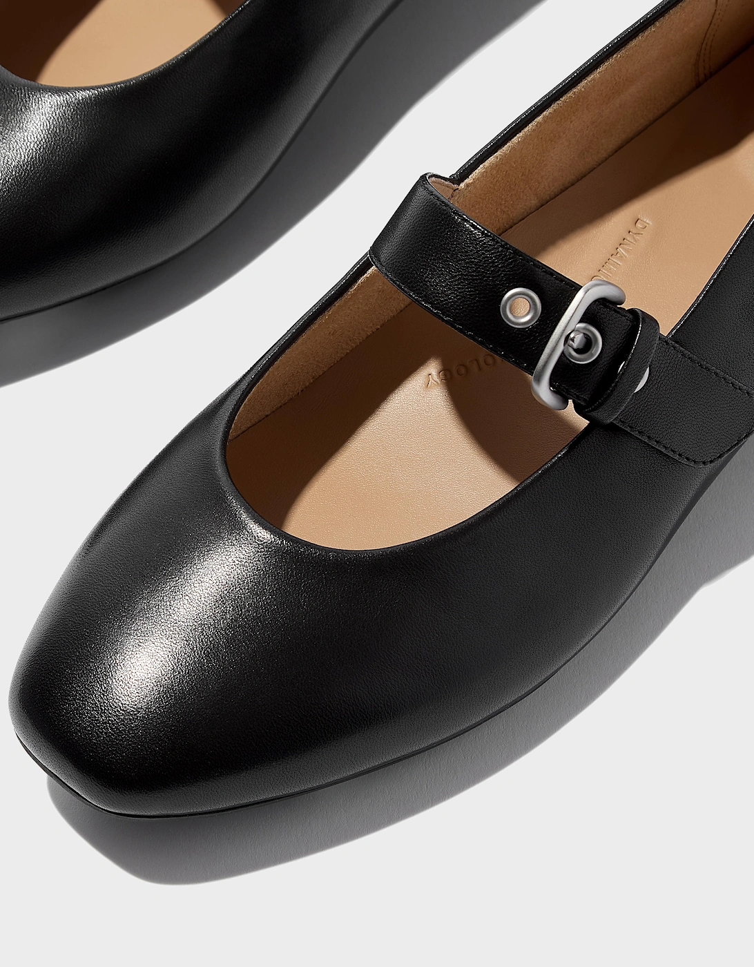 Women's FitFlop Delicato Womens Leather Mary Jane Shoes - All Black
