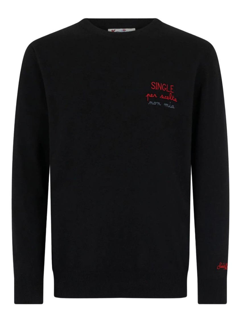 Saint Barth - crew neck sweater with long sleeves and embroidery