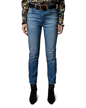 Cropped slim-fit jeans - Blue