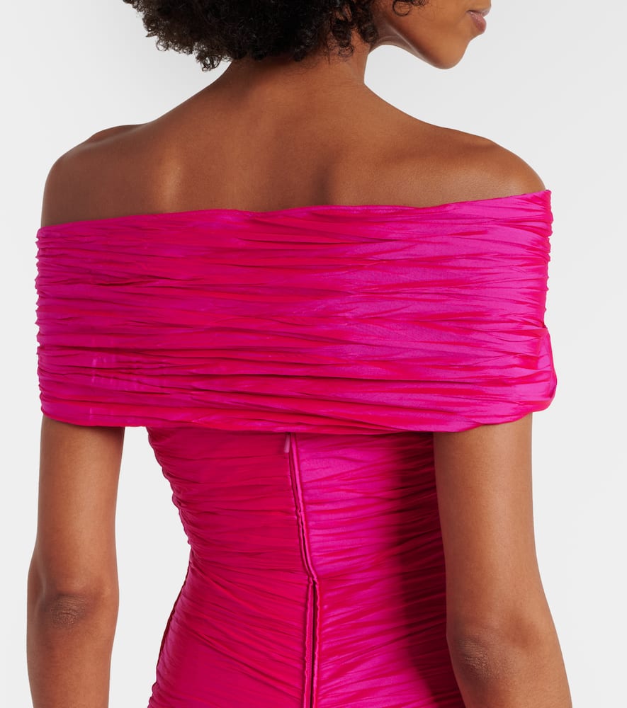 Off-shoulder bustier gown