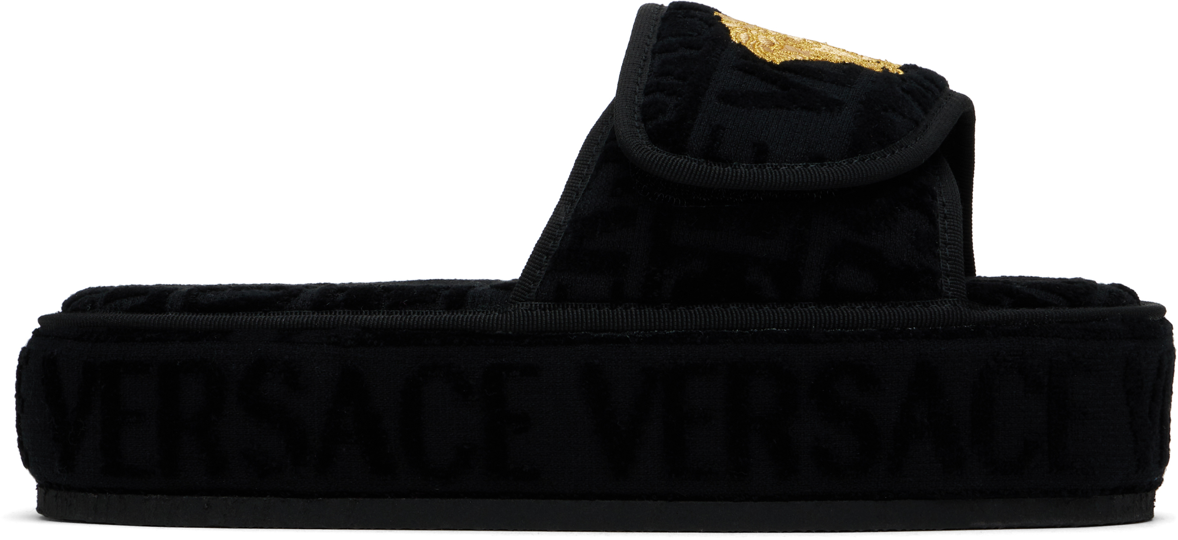 Versace Underwear Black 'Versace' Allover Slippers