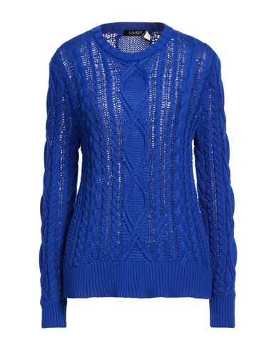 Woman Sweater Bright blue Size L Cotton