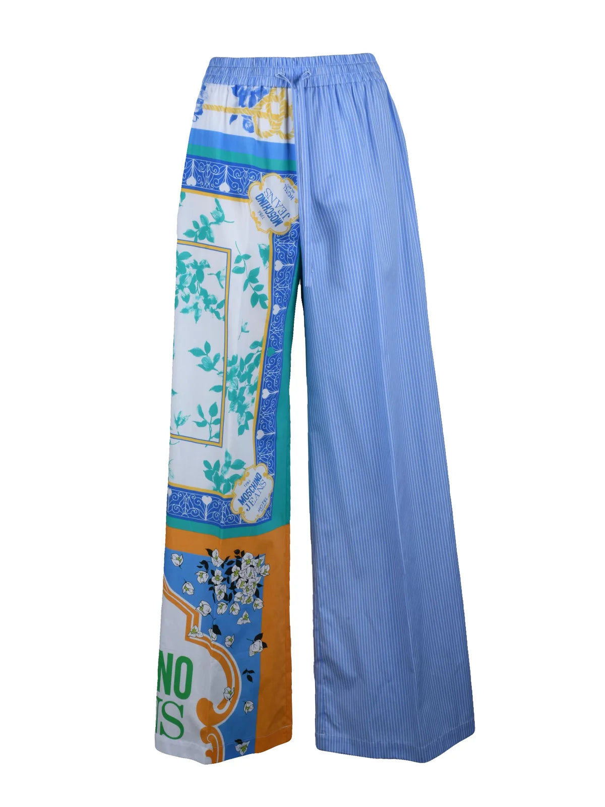 Women'S Trousers - Sky Blue/White
