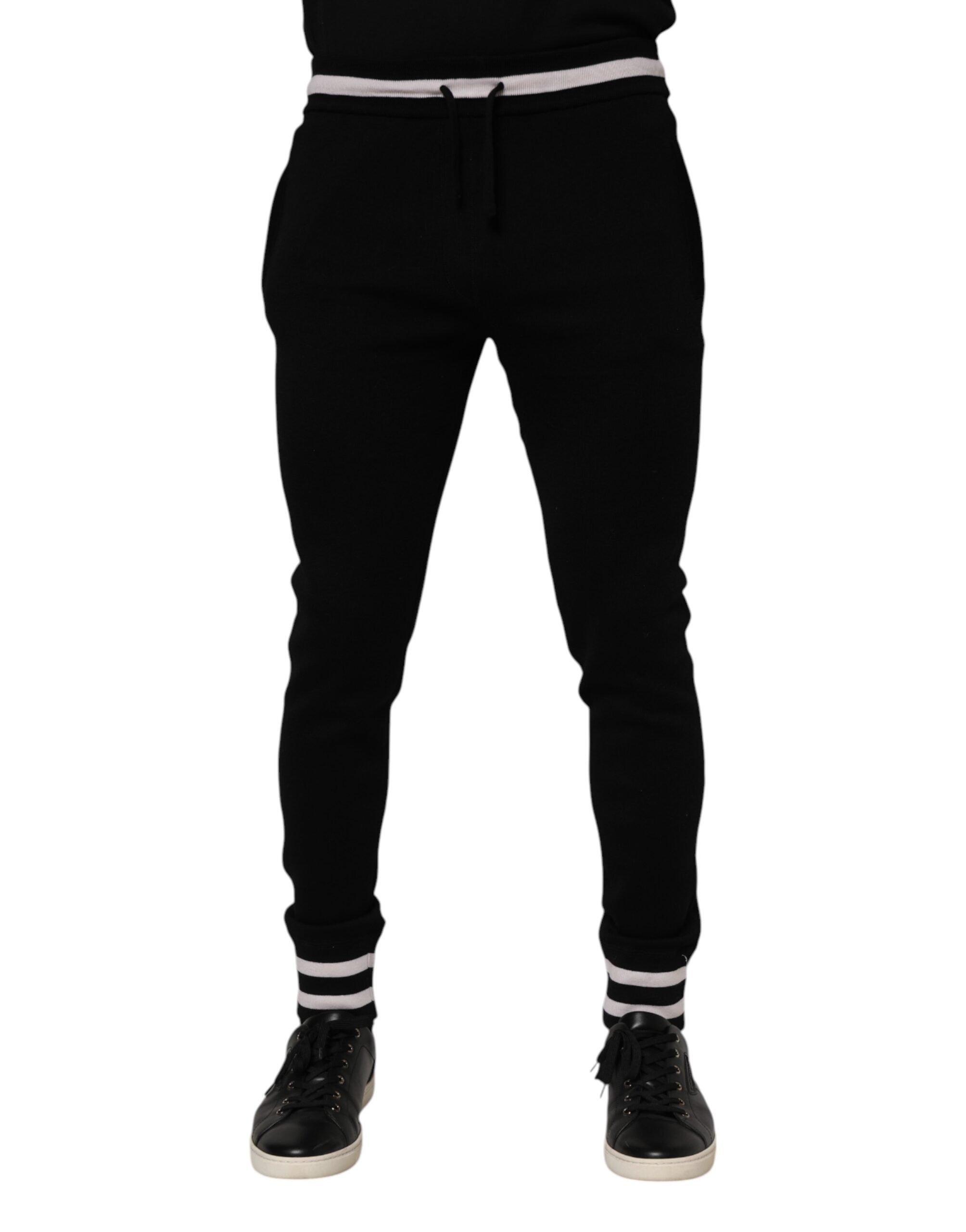 Cotton-Elastane Joggers — Black