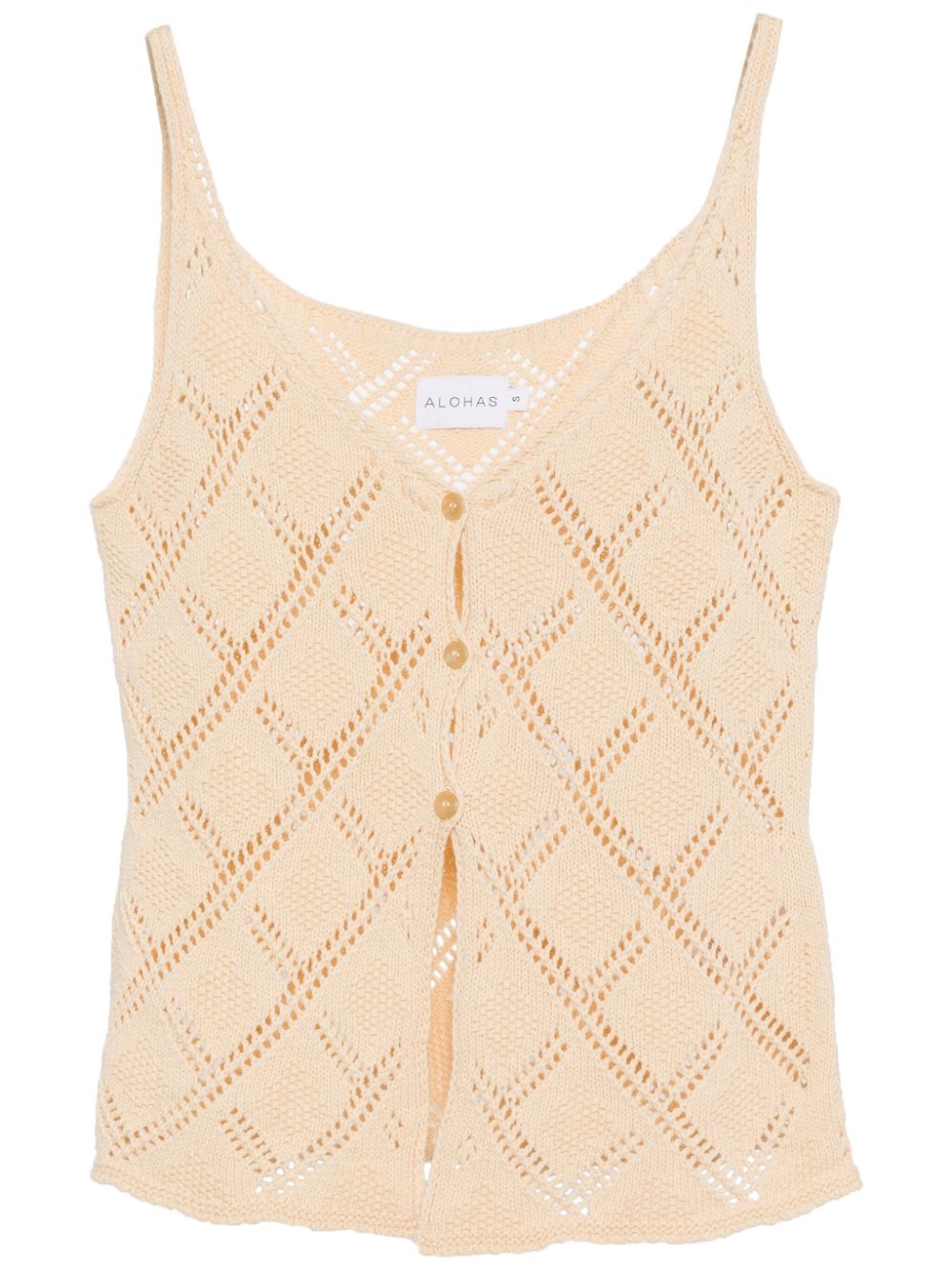 Kiss crochet-knit top - Neutrals
