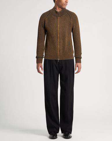 Man Cardigan Camel Size 38 Wool, Cashmere