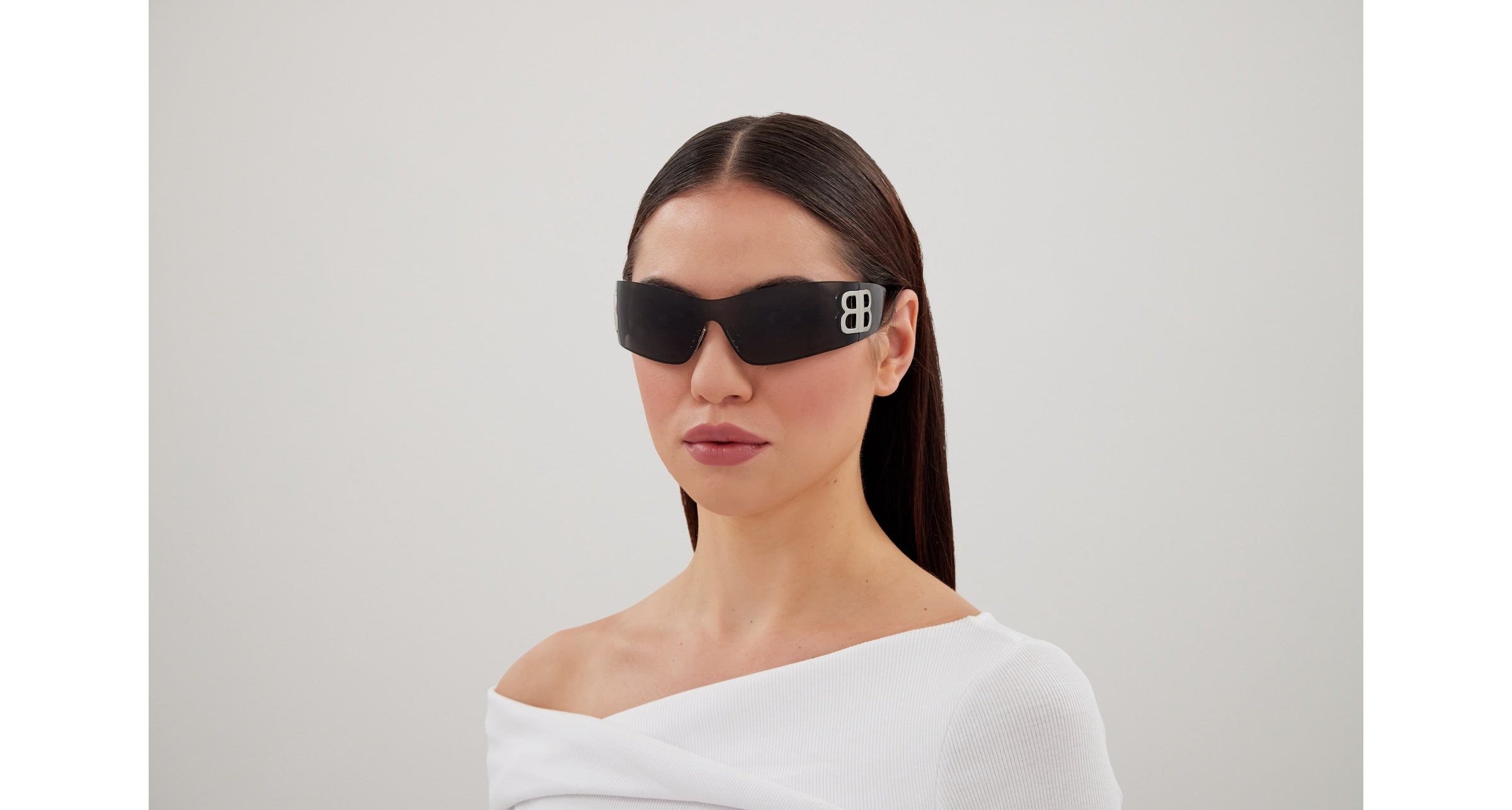 Balenciaga Woman Balenciaga BB0359S 001 Sunglasses Nylon Grey Grey Mask