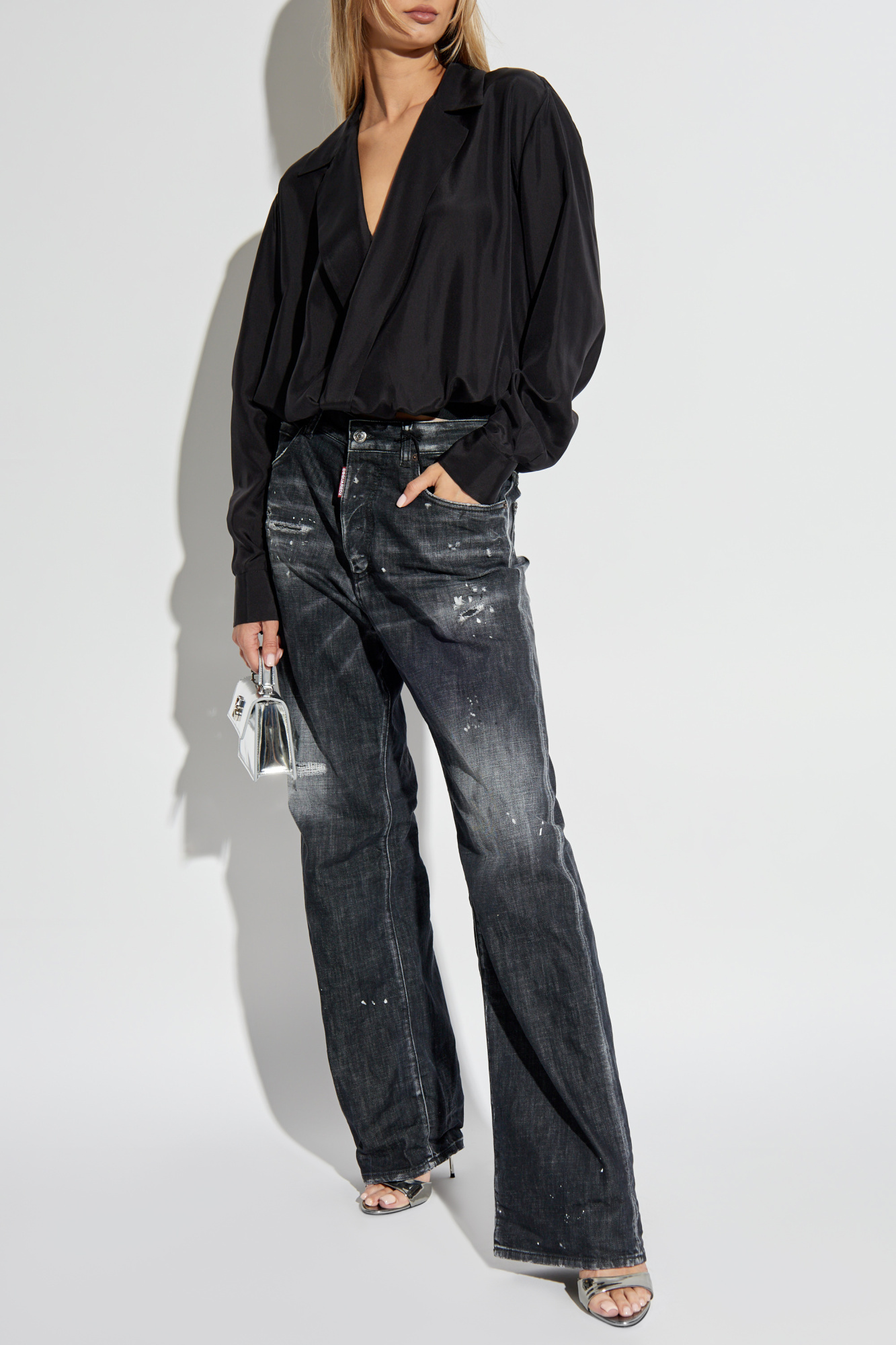 Silk Top, Women's, Black