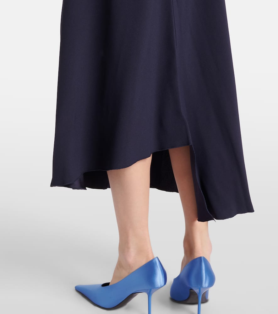 Draped satin midi dress