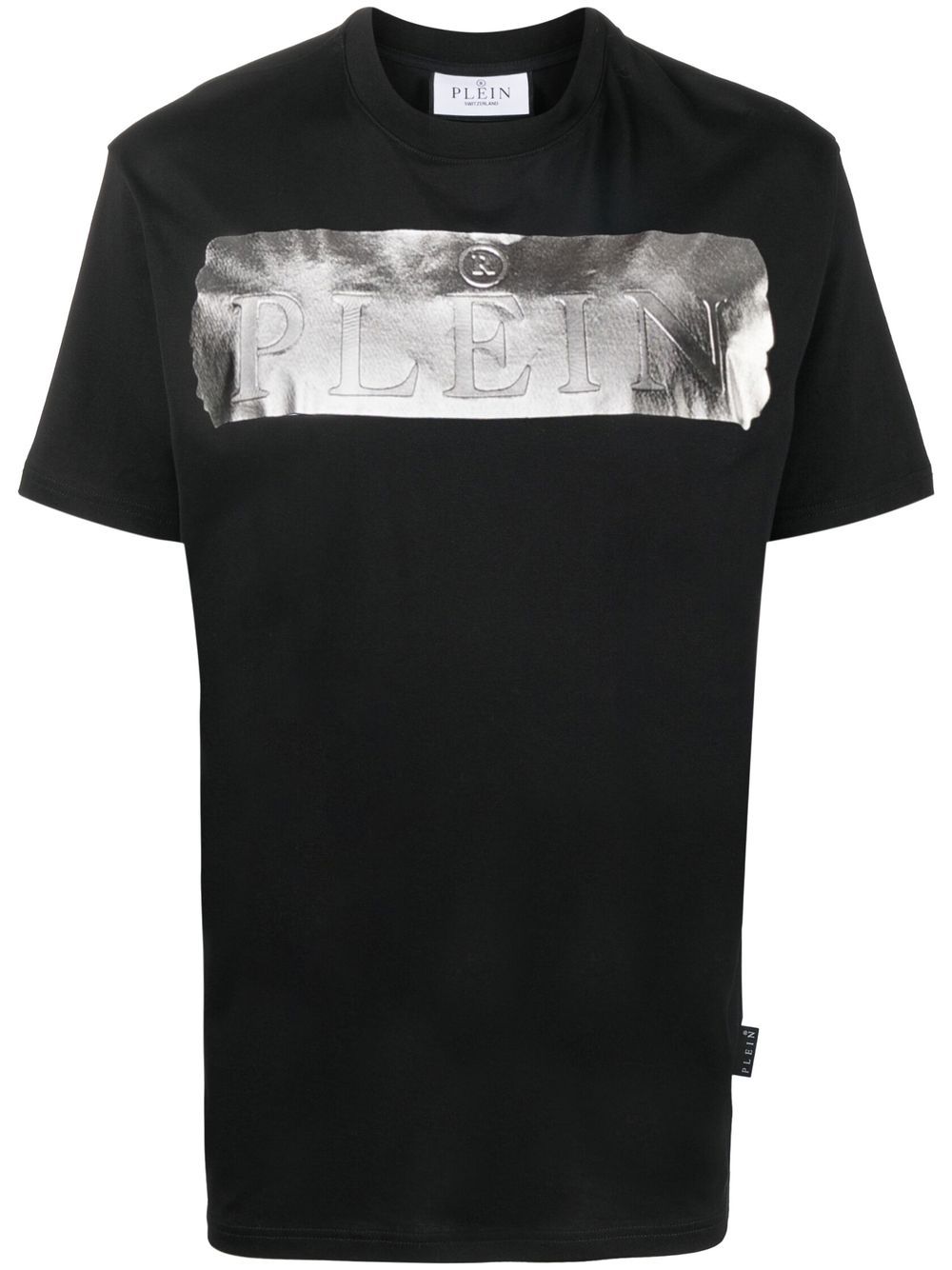 Metallic-detail logo T-shirt - White