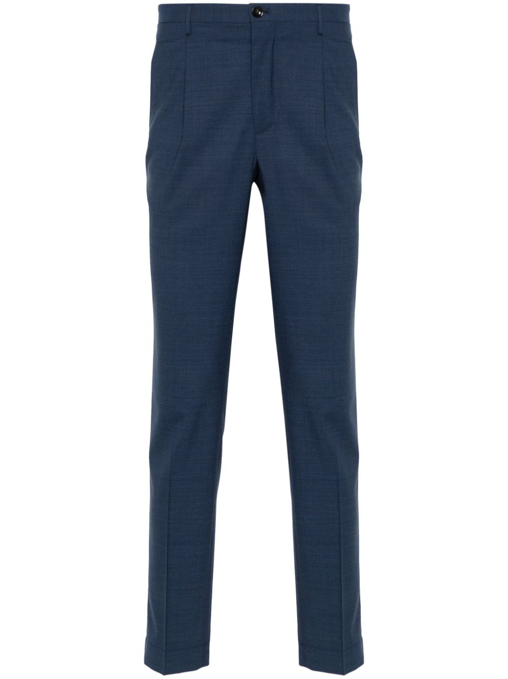 Tapered virgin wool trousers - Blue