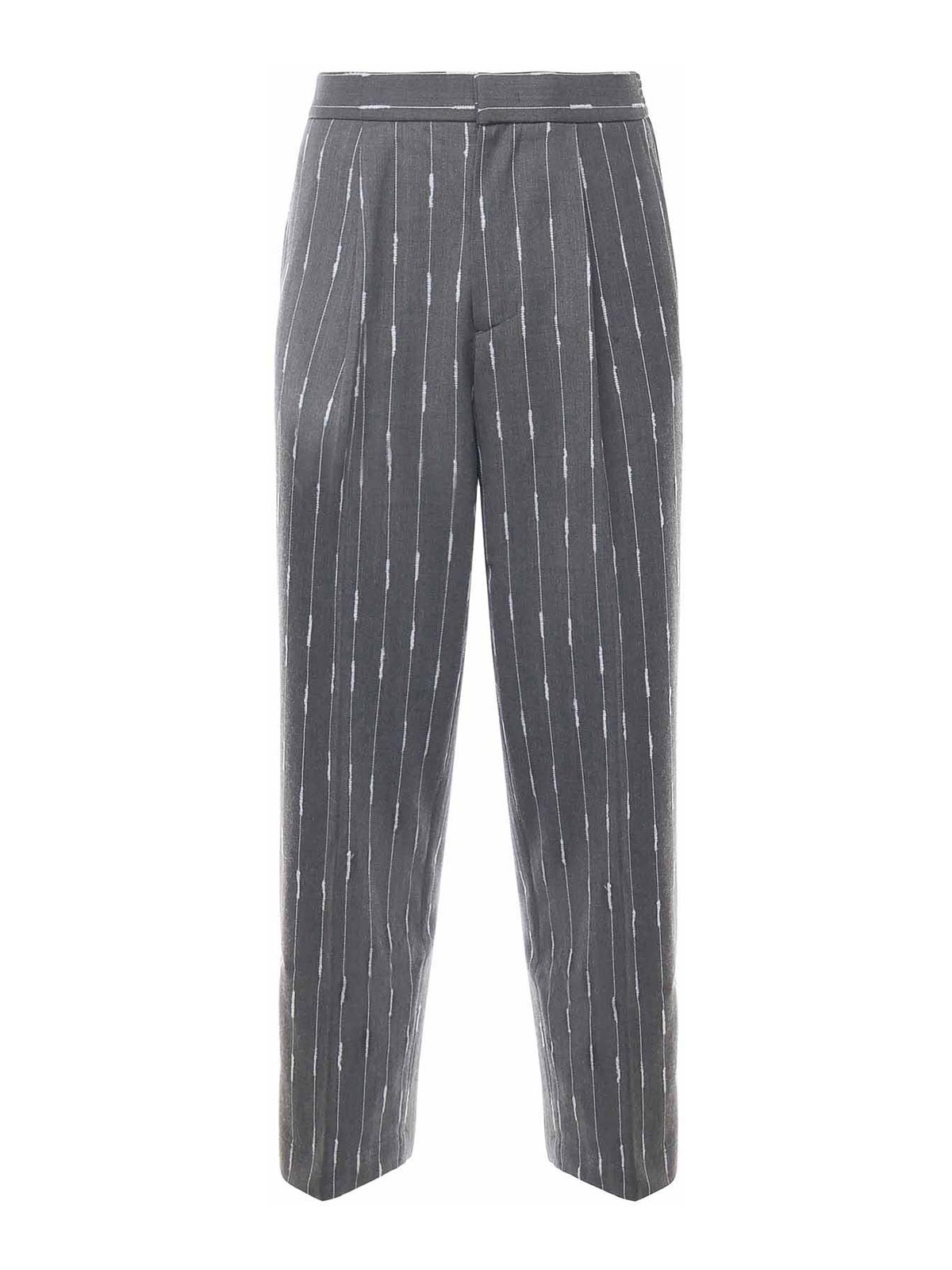 Pinstriped Trousers With Pleats