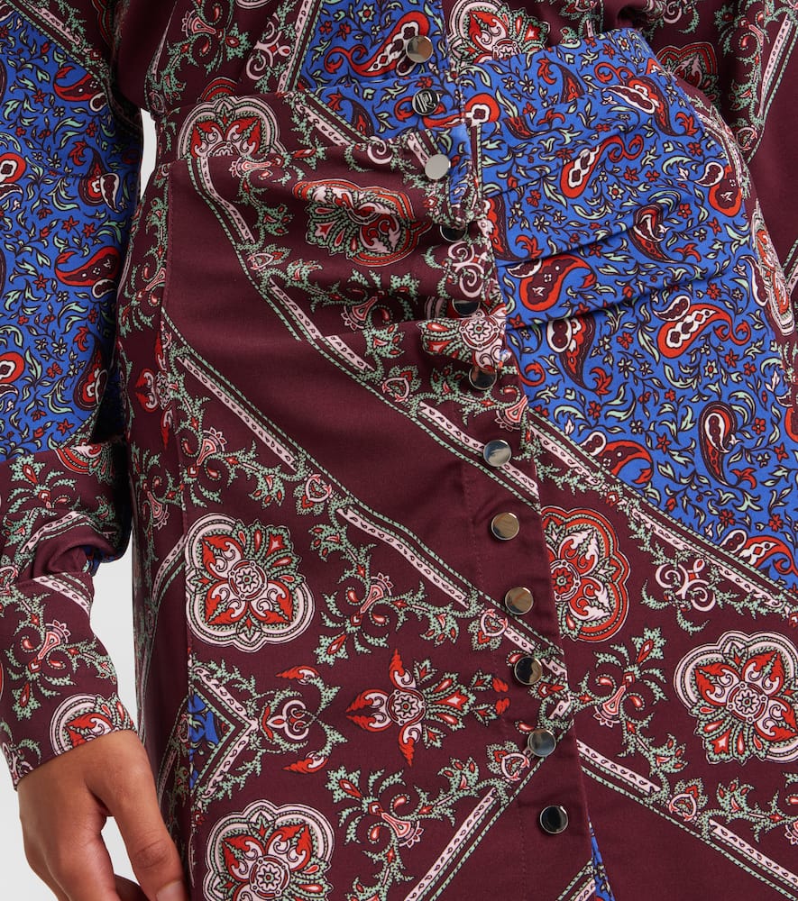 Gathered paisley printed miniskirt