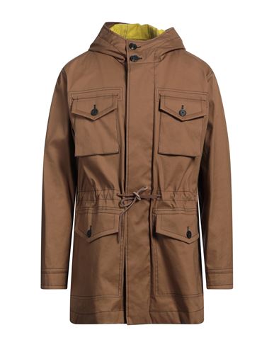Tod's Man Overcoat & Trench Coat Camel Size 42 Cotton, Polyurethane, Cow leather