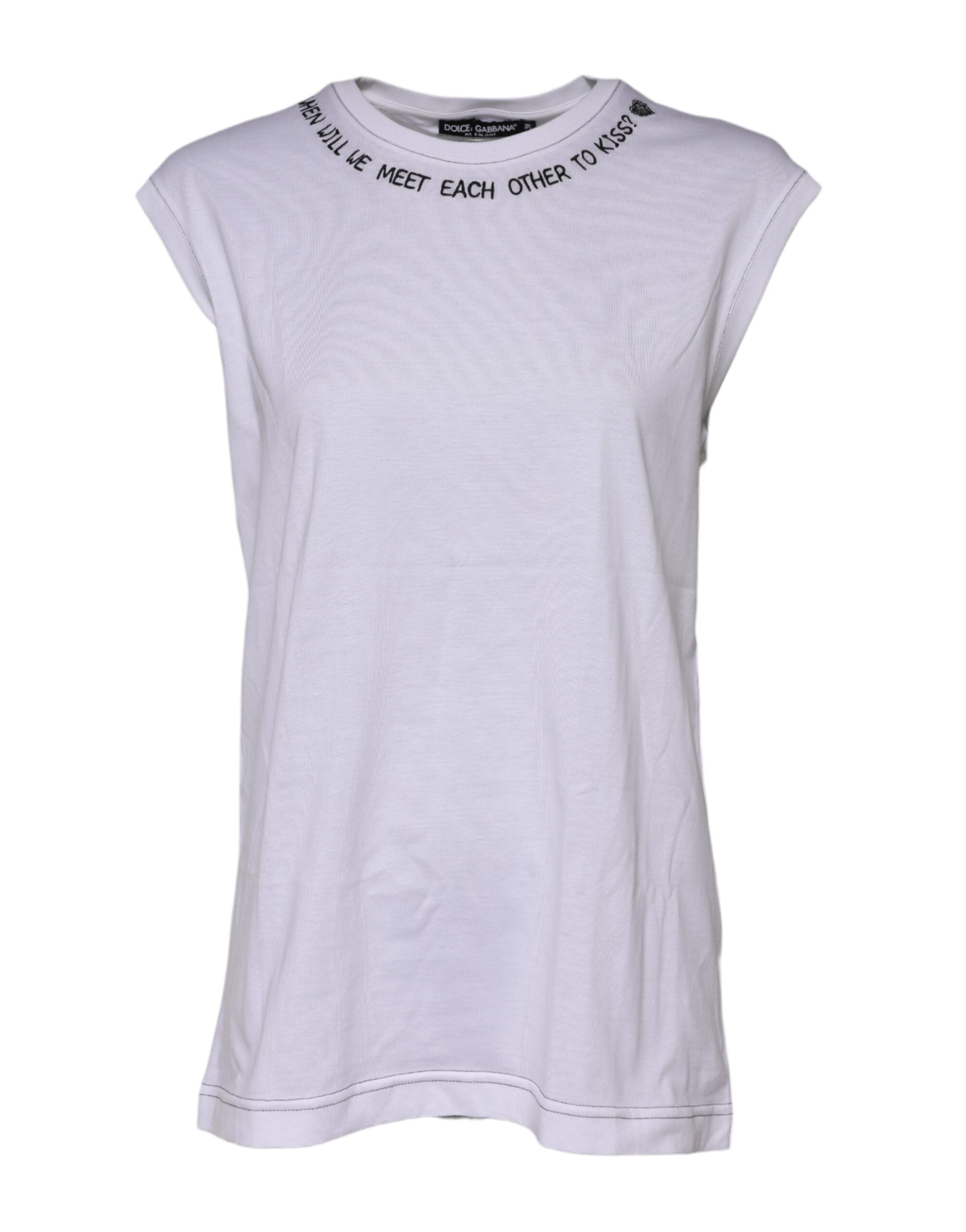 Logo-Printed Cotton Tank Top — White