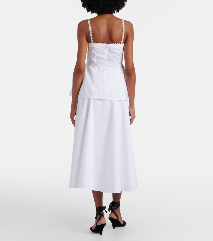 Triangle cotton-blend midi skirt