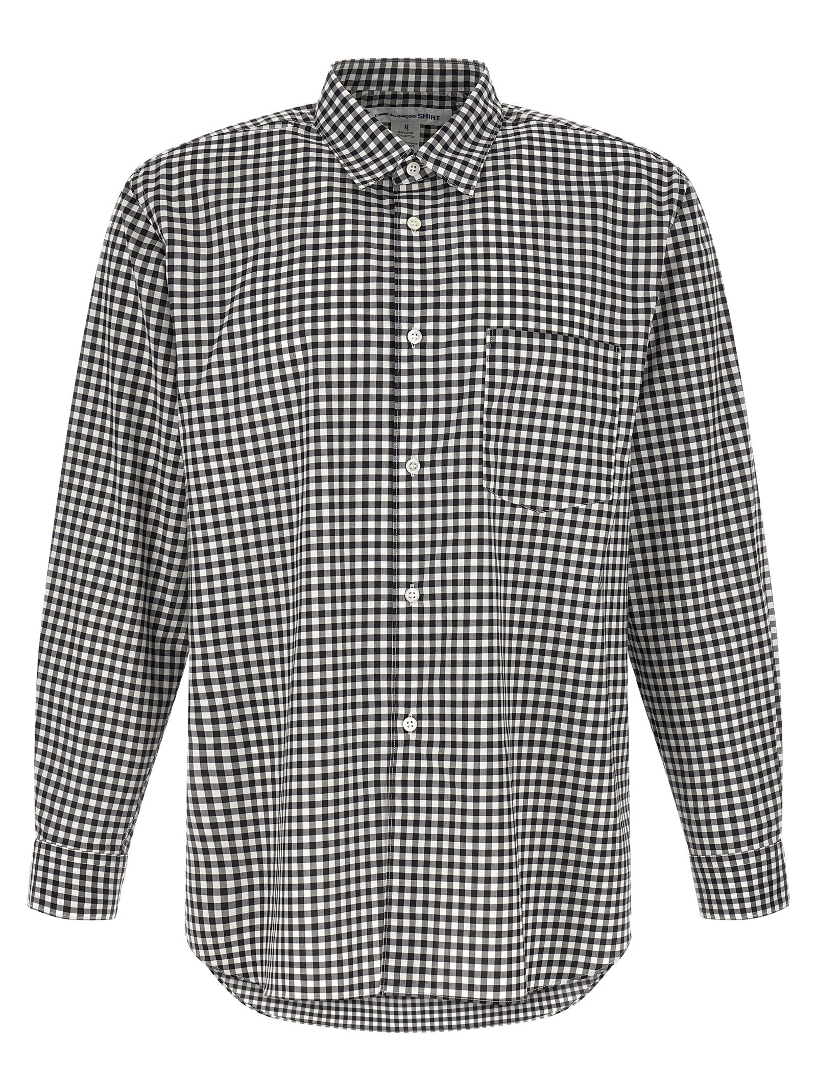 Gingham Cotton Shirt — Black