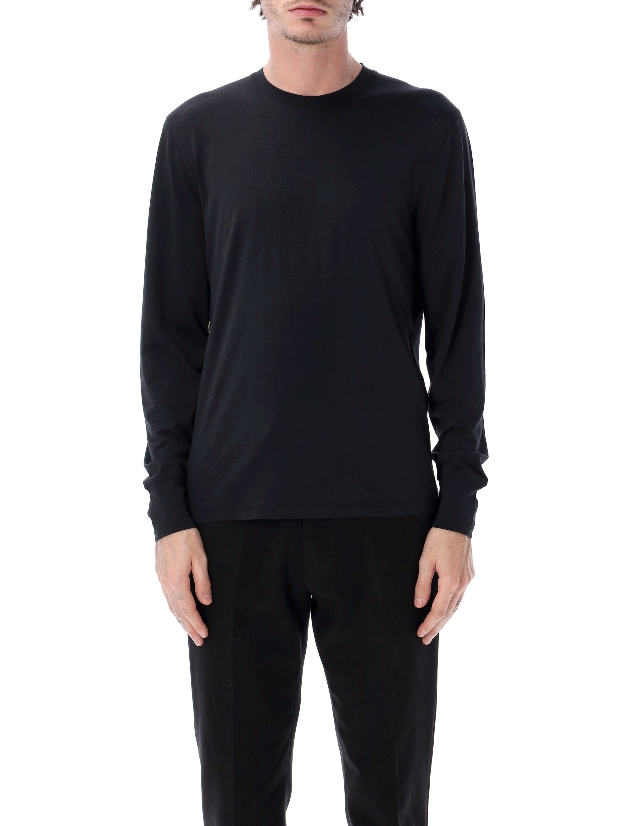 Lyocell-Cotton Long-Sleeve T-Shirt