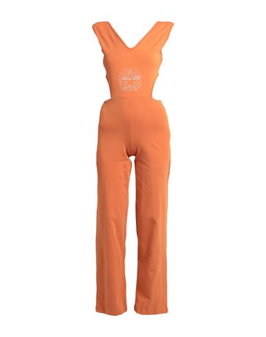 Woman Jumpsuit Rust Size 4 Cotton