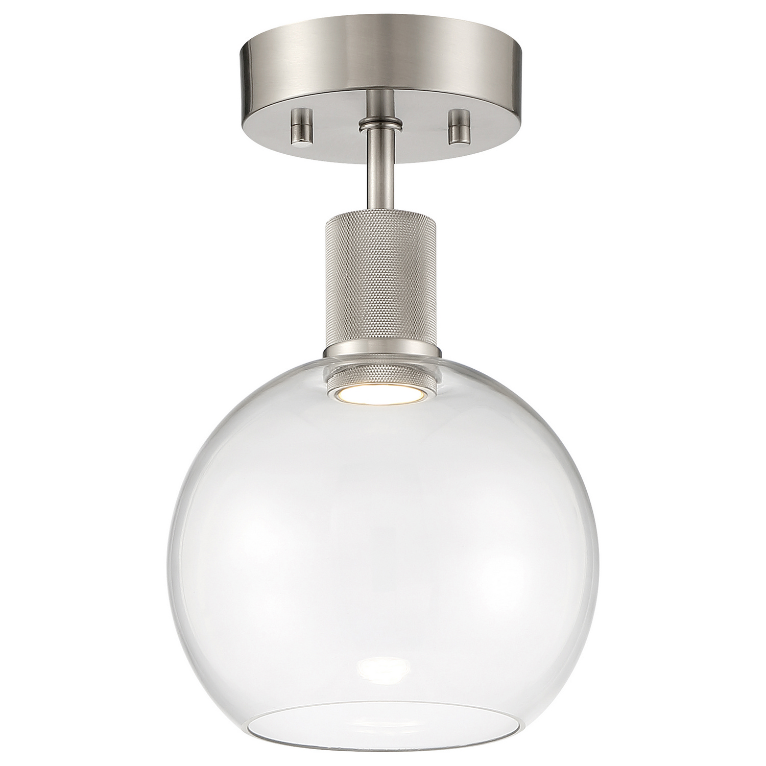 Brushed Steel LED Semi-Flush Mount from the Port Nine Burgundy Collection