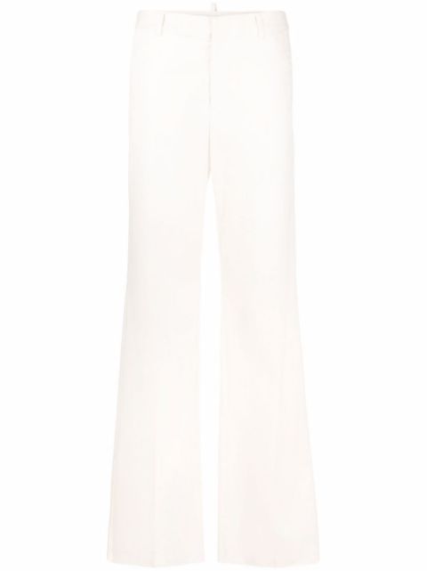 Straight-leg mid-rise trousers