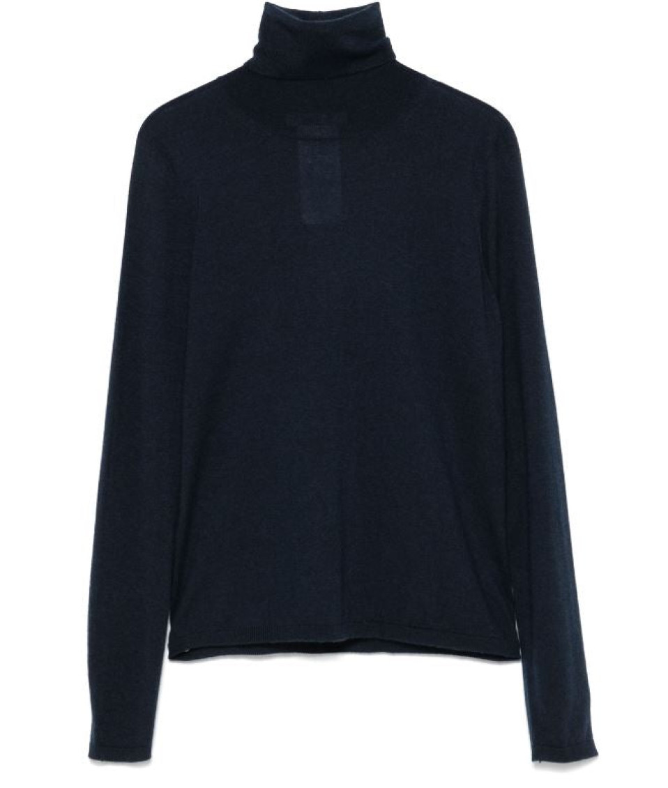 Navy Blue Turtle Neck Top