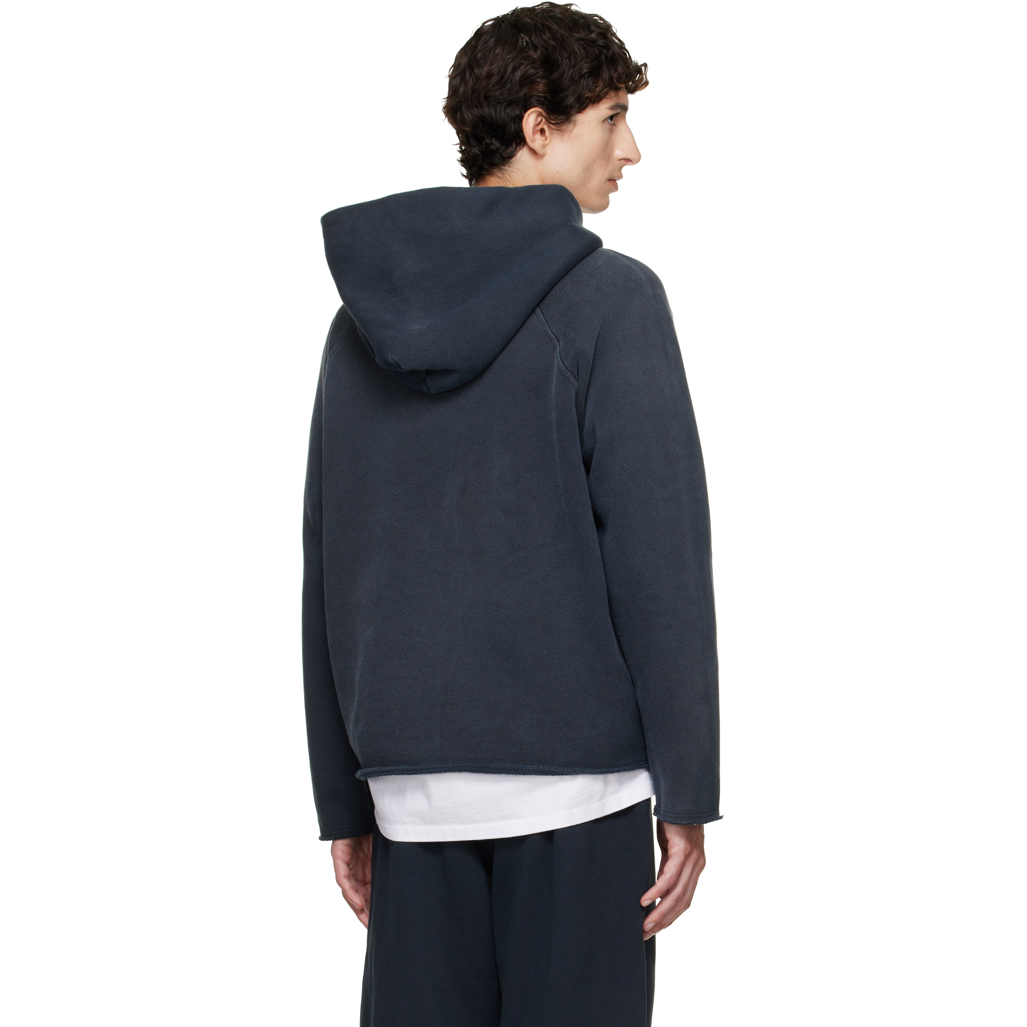 Black Heavyweight Raw Raglan Hoodie