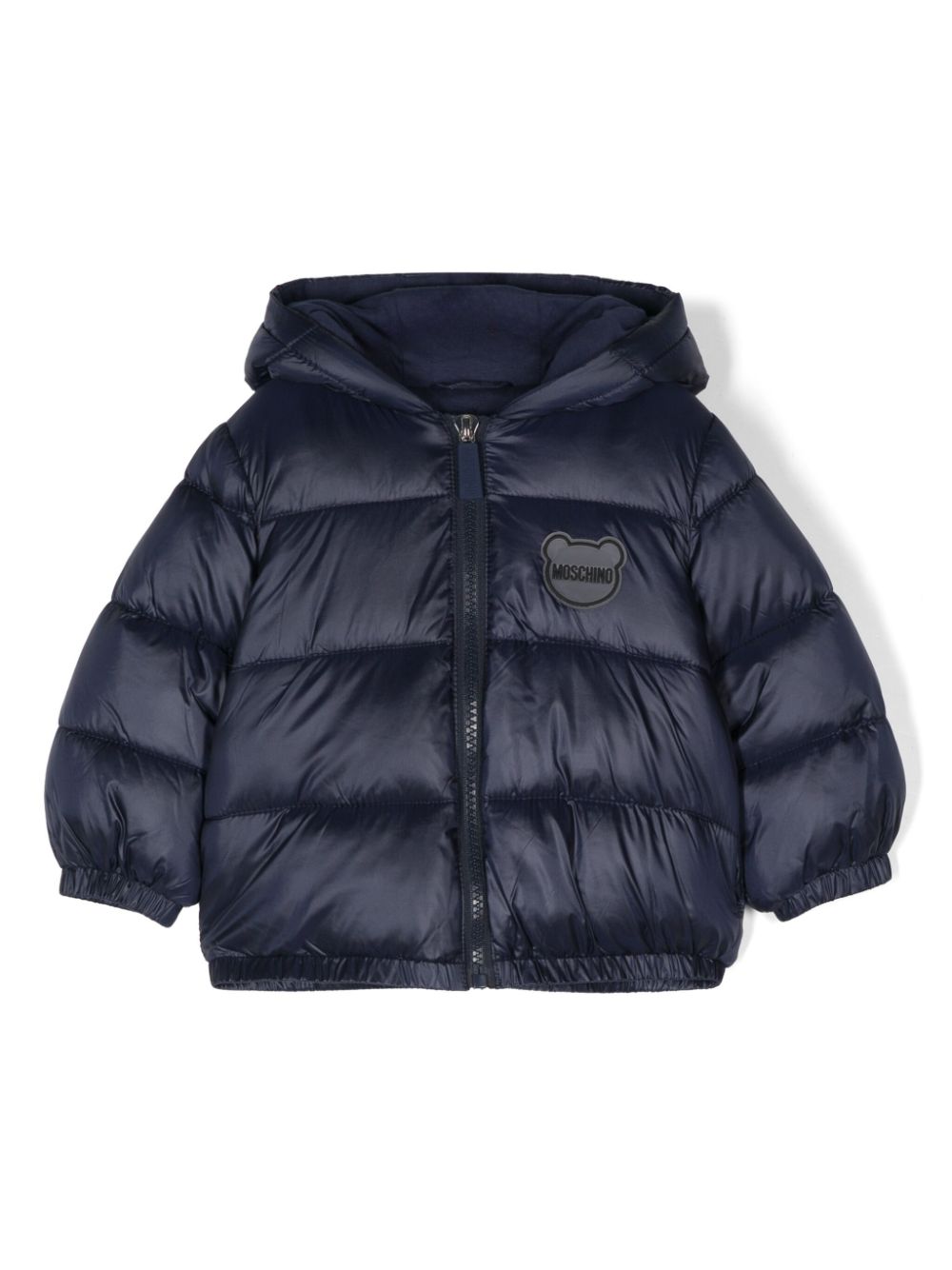 Logo patch puffer jacket - Blue