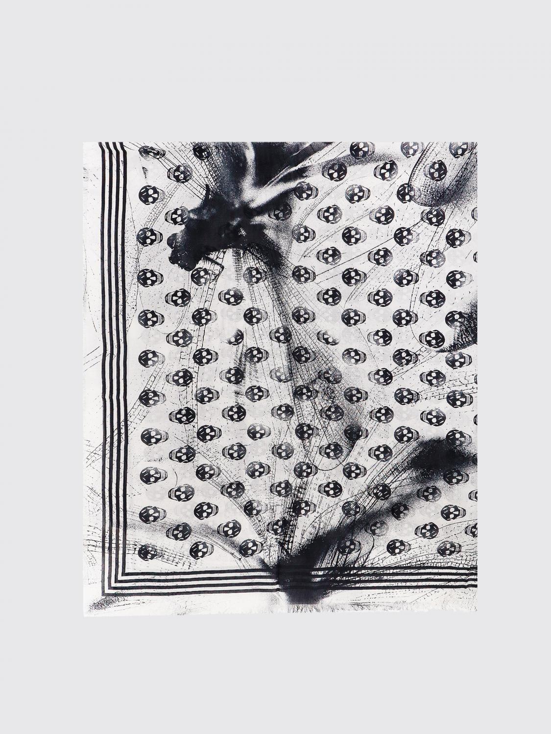 Skull-print scarf - White