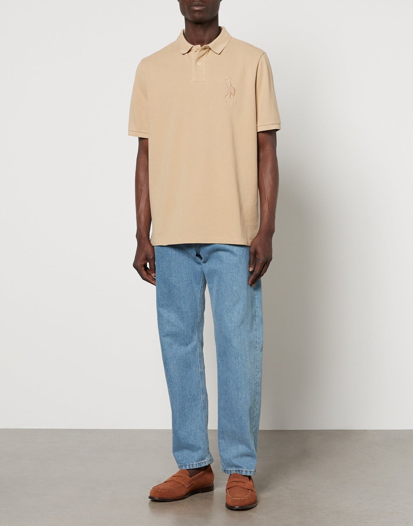 Big Pony Logo Polo Shirt — Beige