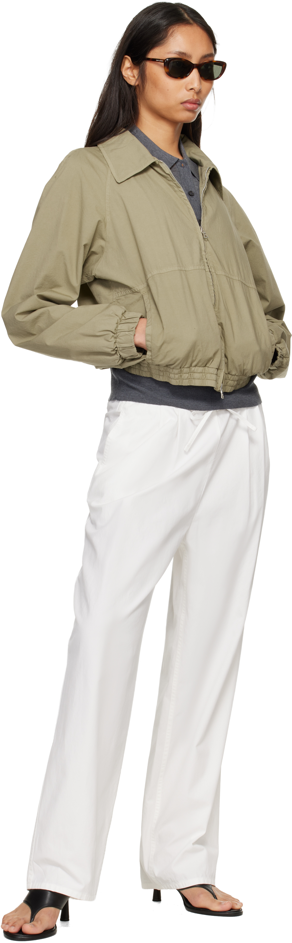White Lazy Cotton Drawstring Lounge Pants