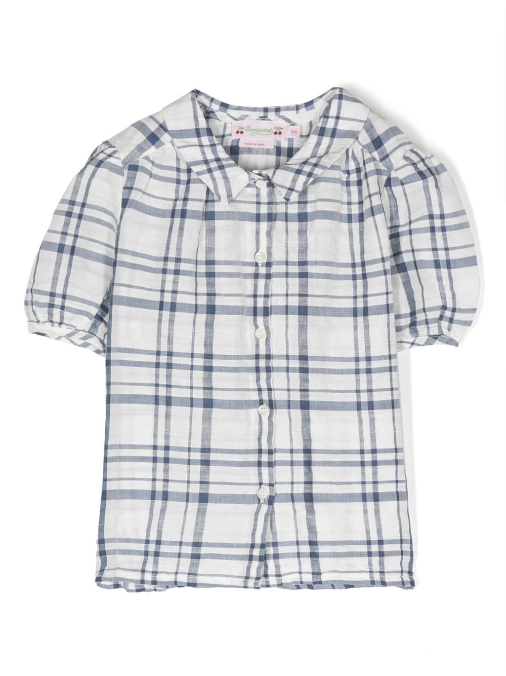 Adele plaid-print blouse - White
