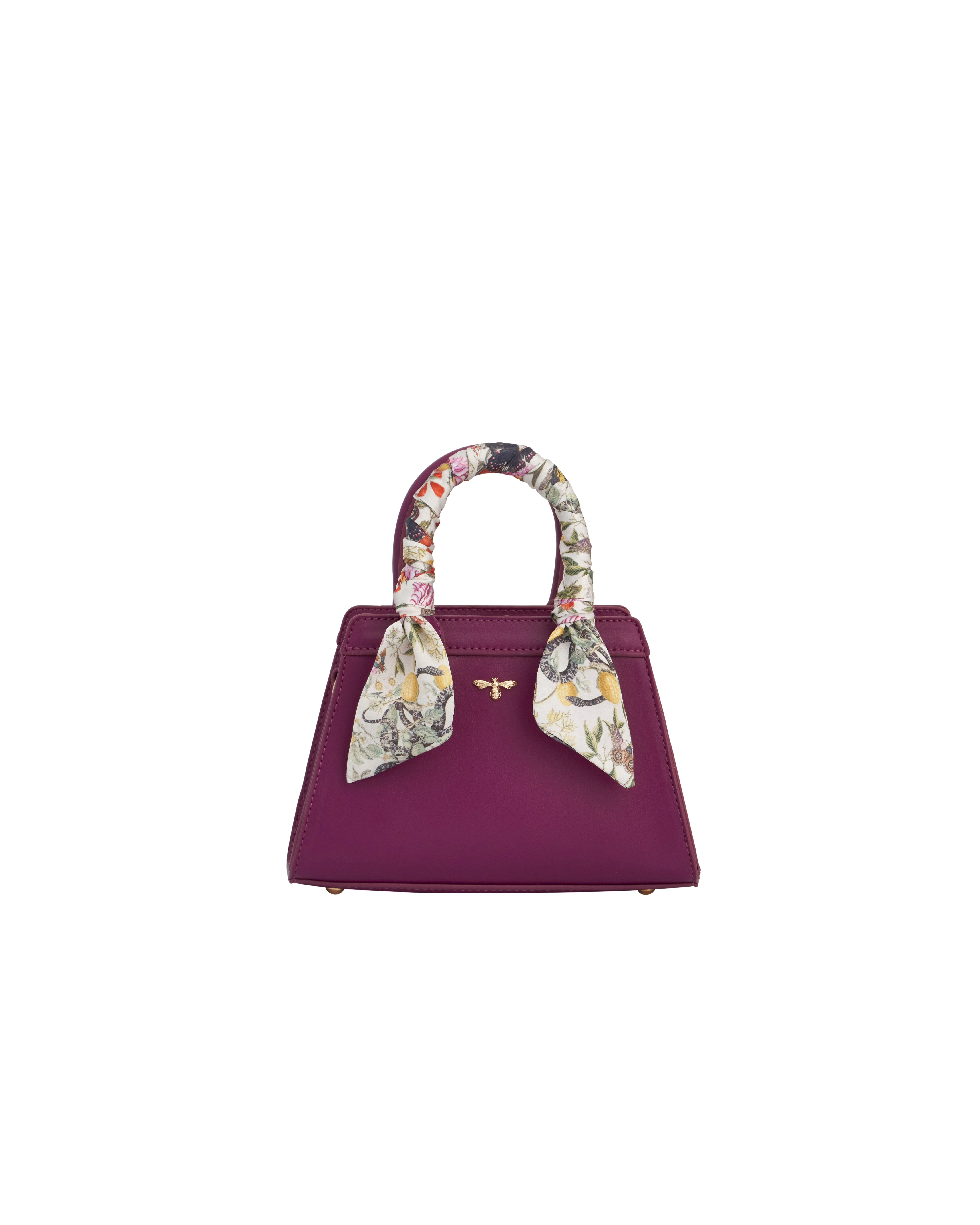 Fable England Floral Engravings Mini Plum Tote | Women's Handbag