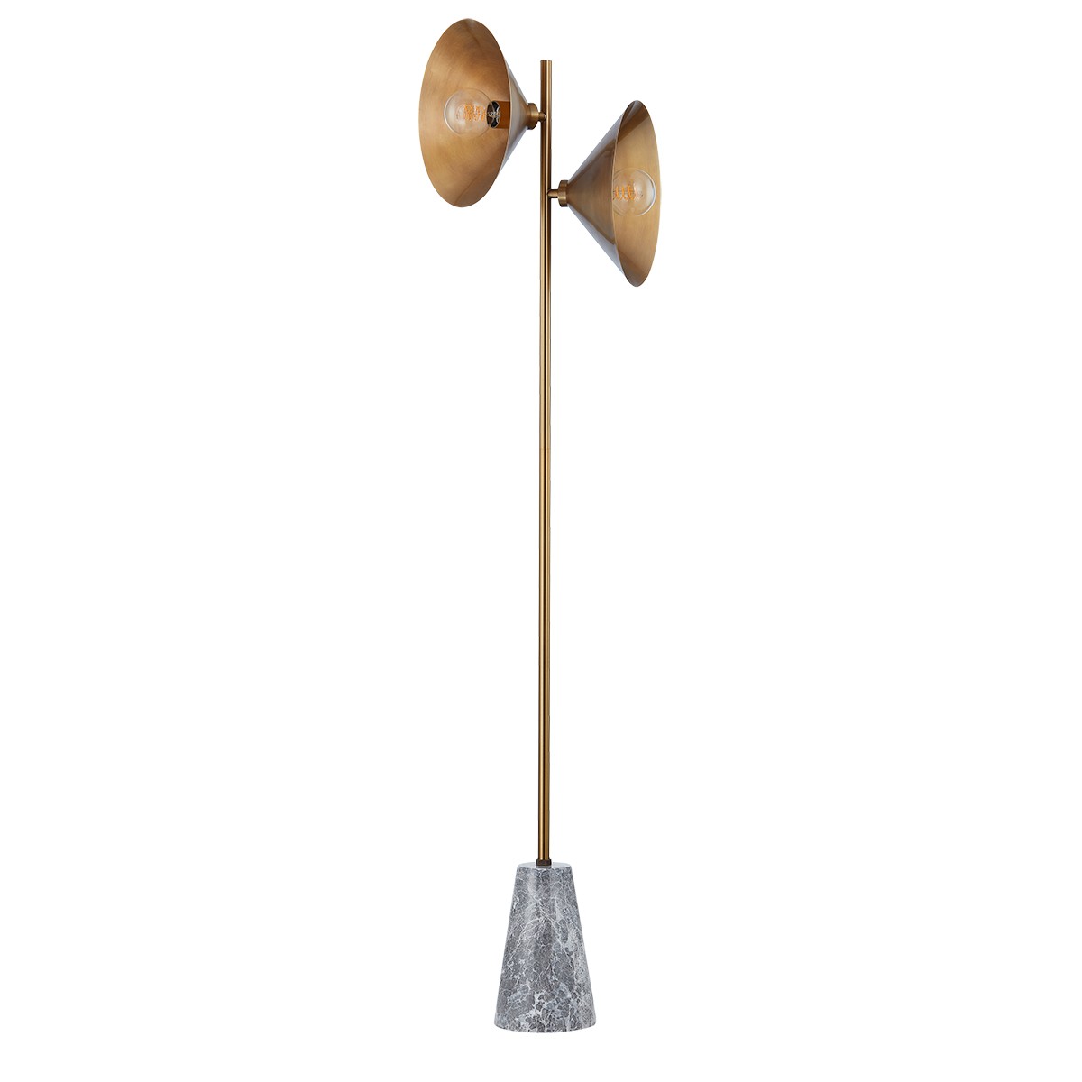 Patina Brass Two Light Floor Lamp from the Bash Collection