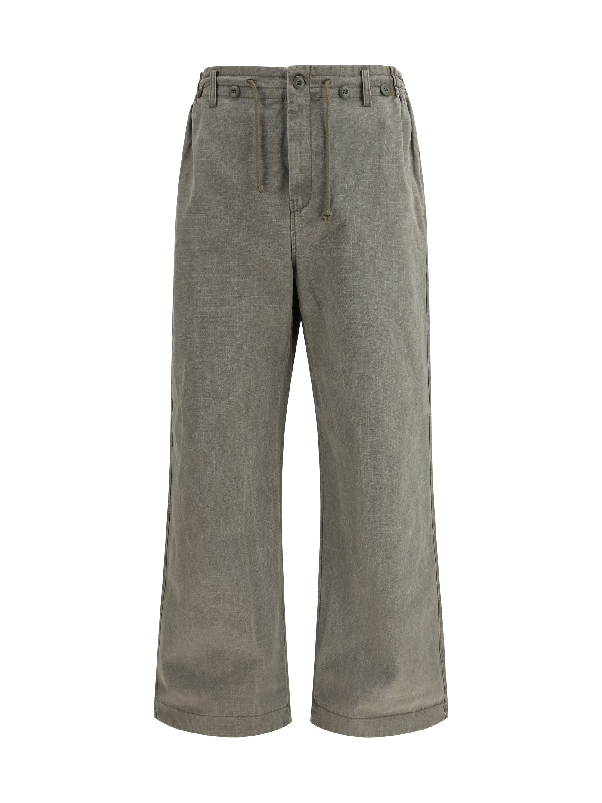 Cotton Wide-Leg Jeans — Gray