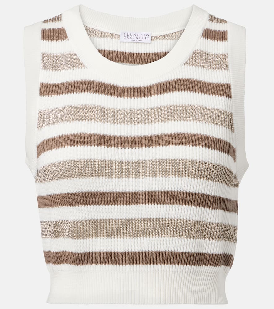 Striped cotton sweater vest