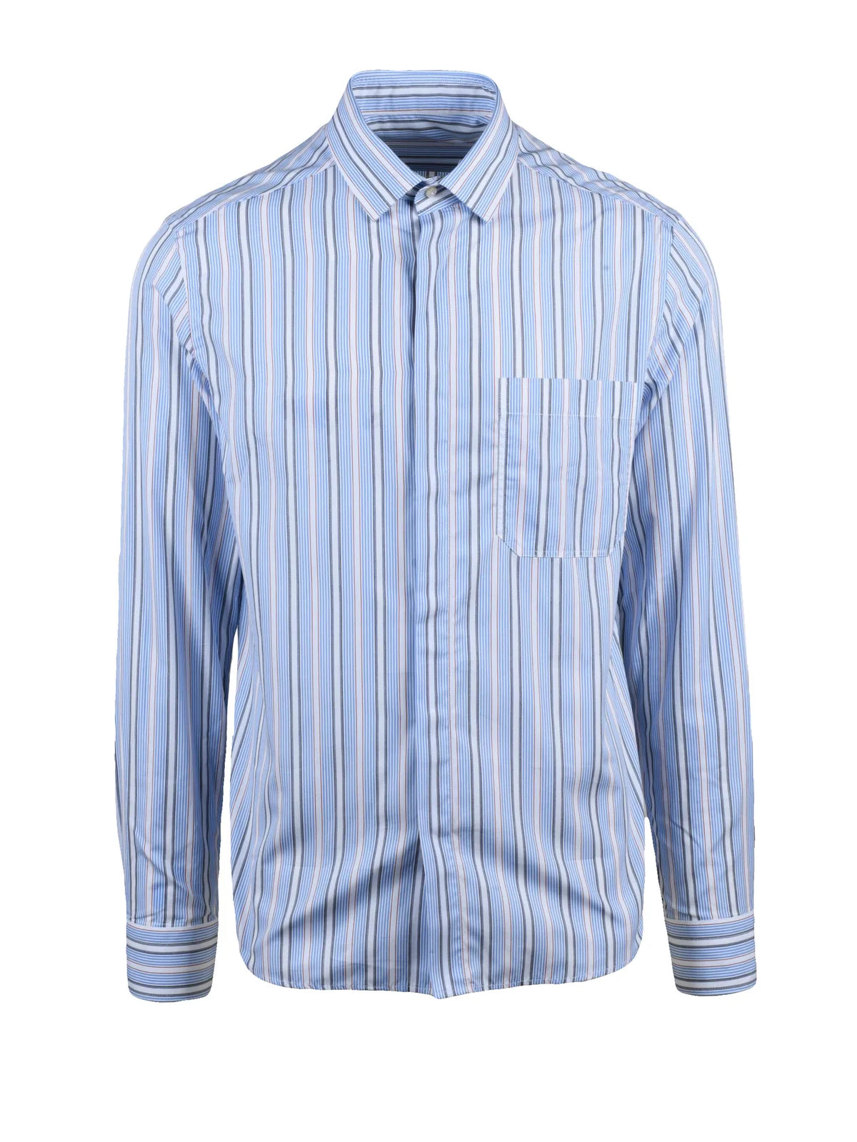 Sky Blue/Red Cotton Shirt