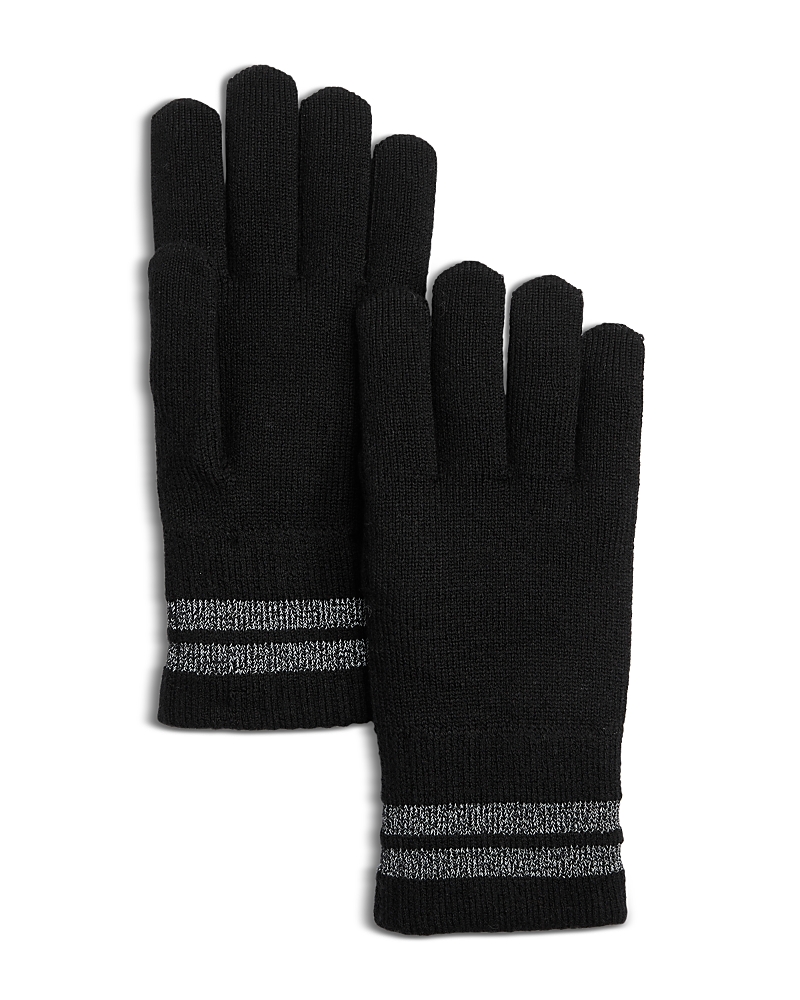 Striped knit gloves - Grey