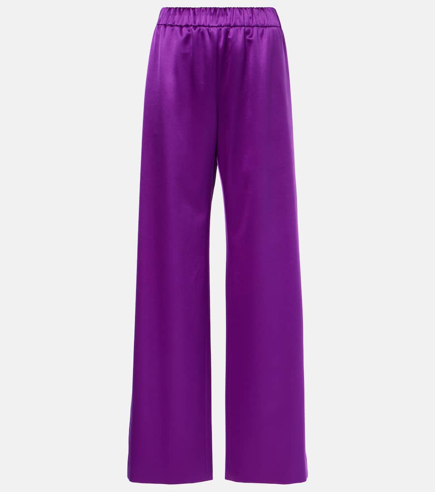 Silk satin wide-leg pants