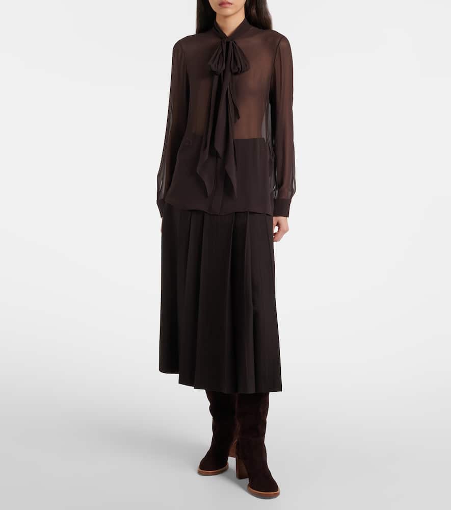 Shildon tie-neck silk blouse